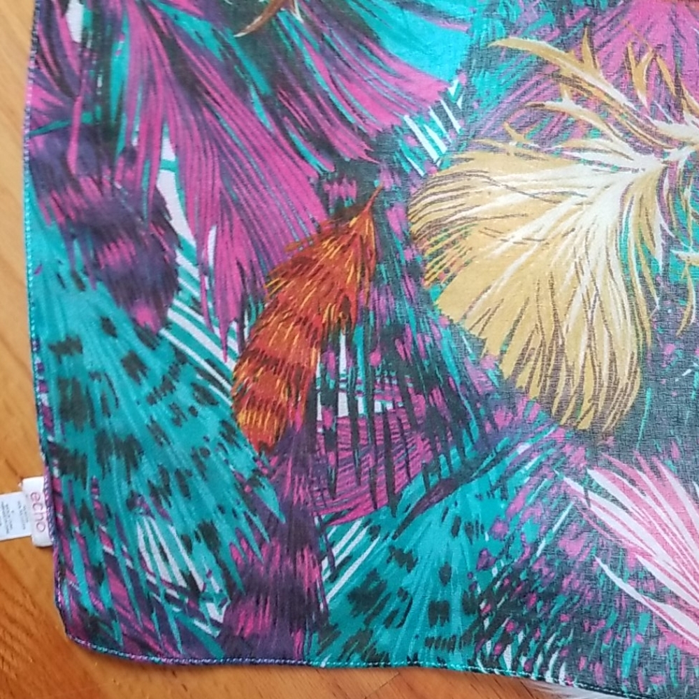 Echo Feather Design Multicolore Oversized Scarf - image 4